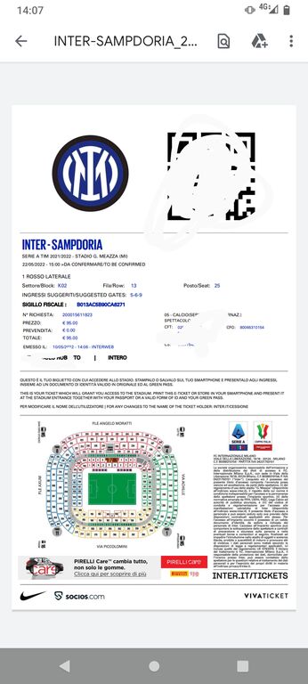 4897768 Biglietto Inter Sampdoria primo